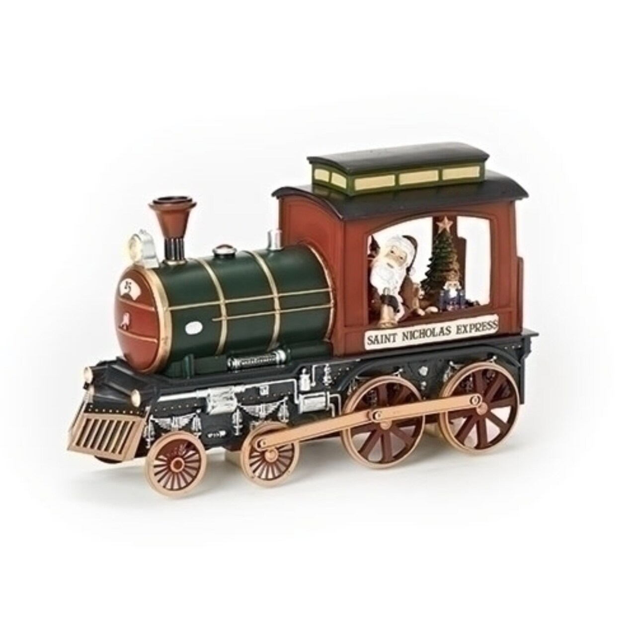 Roman 14.25" LED Lighted Steam Engine Musical Christmas Figure